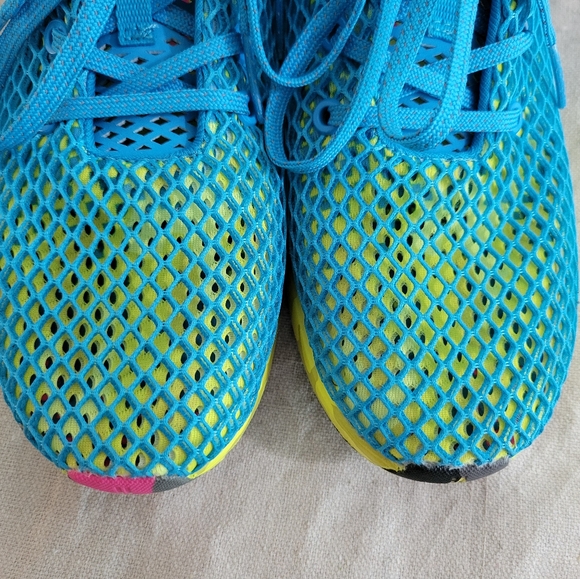 NoBull RARE neon blue glitch mesh runners men's 7/women's 9 Worn once! Like New! - Picture 6 of 9